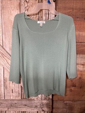 dressbarn Mint Green Scoop Neck Lightweight Sweater